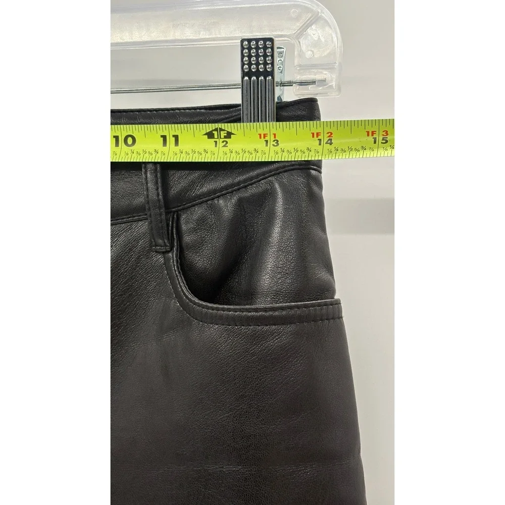 Wilfred Pants Faux Leather Women Size 4 Black High Rise Straight Leg‎